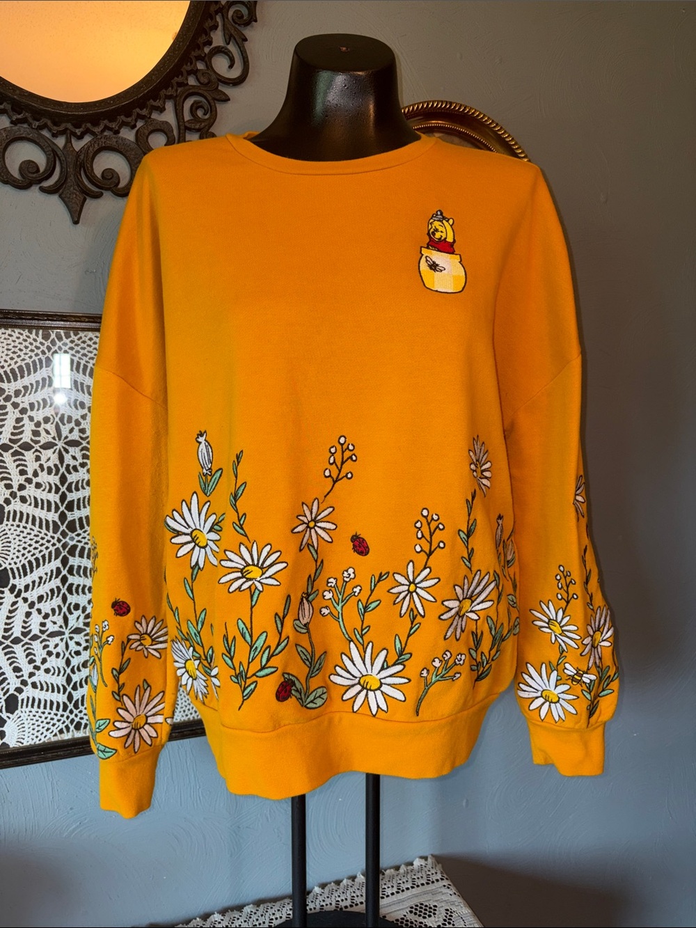 Disney Mustard Yellow Daisy Crewneck Sweatshirt